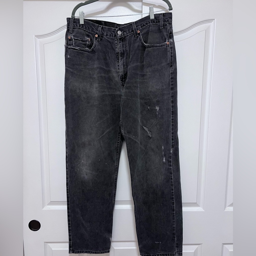 Levi's 550 Men's Relaxed Fit Black Jeans - Broken in - 38/34